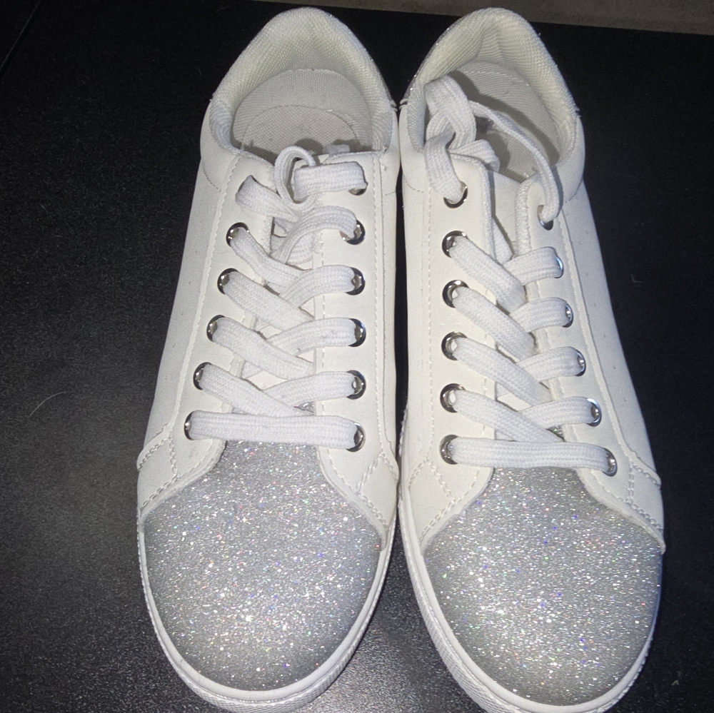 White sparkley sneakers size 10 womens